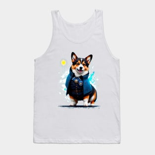 Whimsical Corgi in Magical School Uniform Tank Top